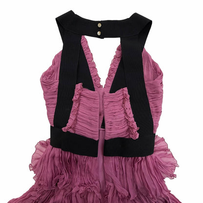 Gucci Silk 100% Rosie Huntington White Lee Ringo Shiina with Brooch Dress Pink — view 4