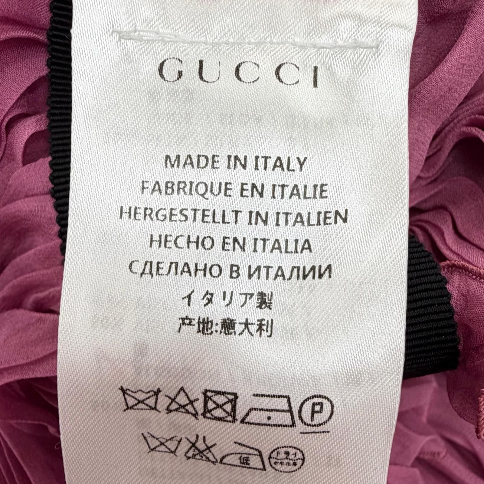 Gucci Silk 100% Rosie Huntington White Lee Ringo Shiina with Brooch Dress Pink — view 8