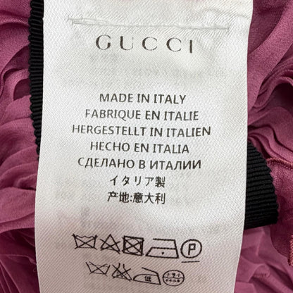 Gucci Silk 100% Rosie Huntington White Lee Ringo Shiina with Brooch Dress Pink — view 8