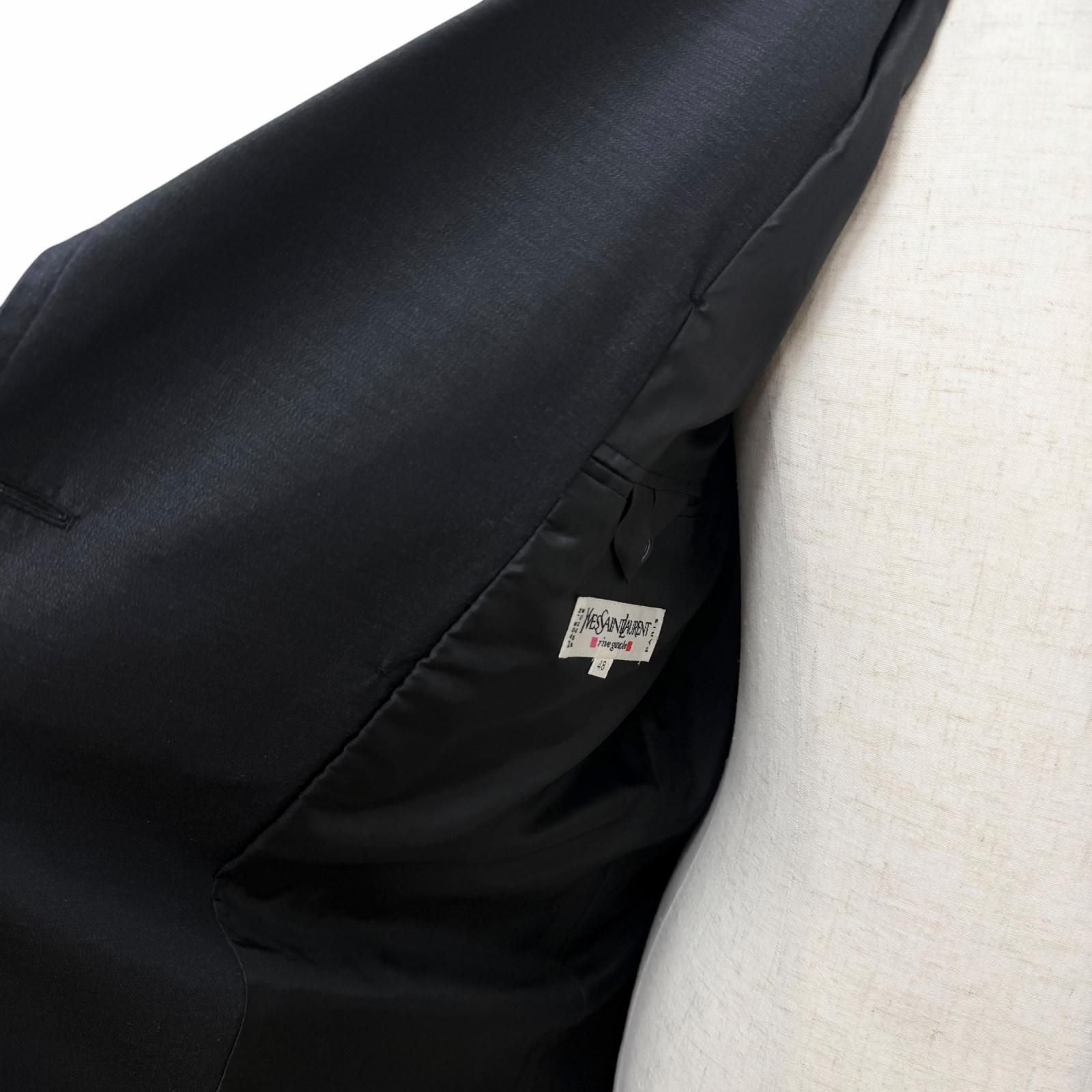 Saint Laurent Vintage Silk Blend First Era Rive Gauche Trench Coat Charcoal — view 3