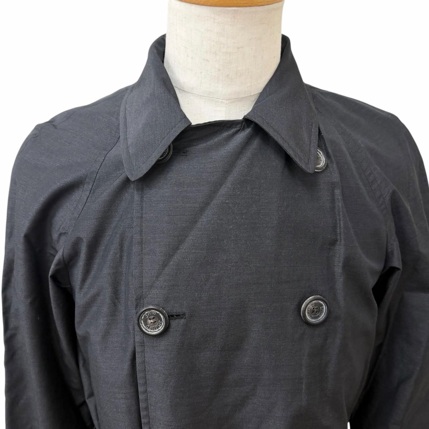 Saint Laurent Vintage Silk Blend First Era Rive Gauche Trench Coat Charcoal — view 2