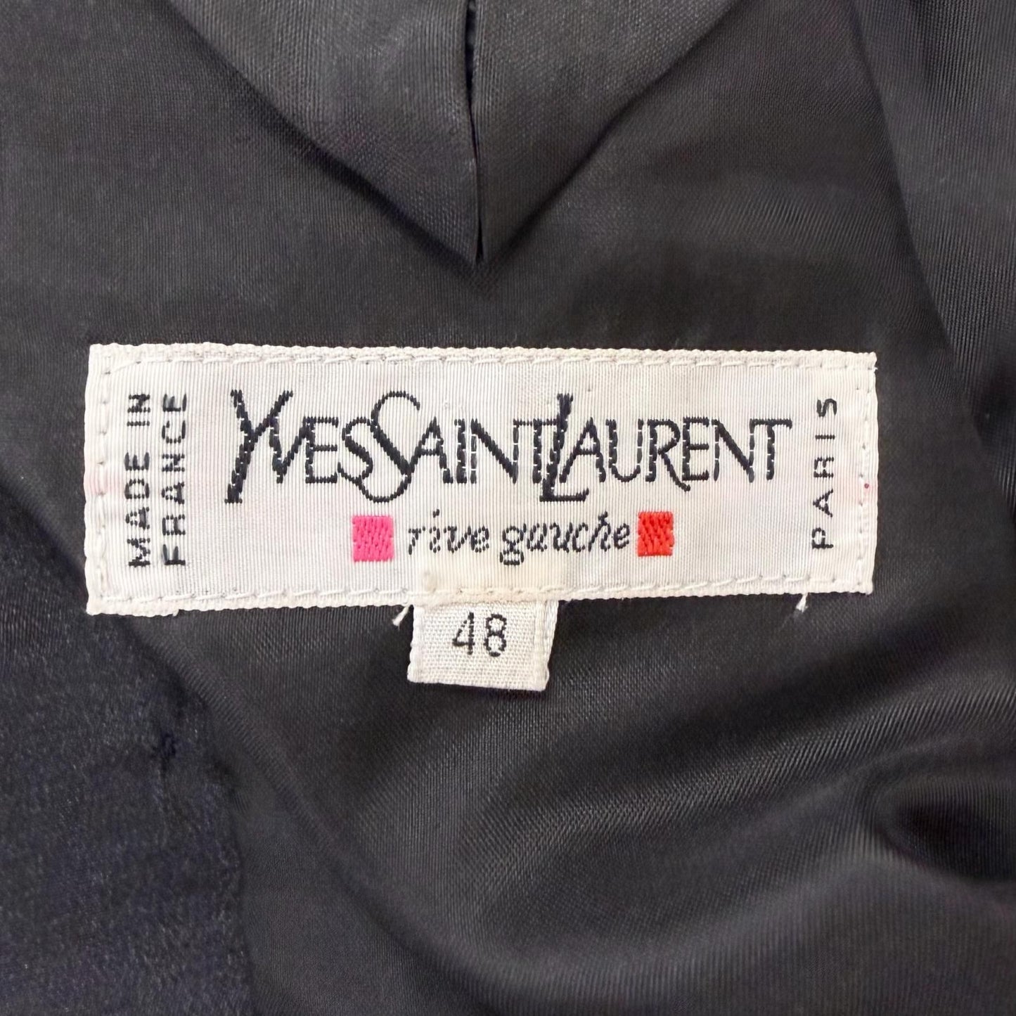 Saint Laurent Vintage Silk Blend First Era Rive Gauche Trench Coat Charcoal — view 7