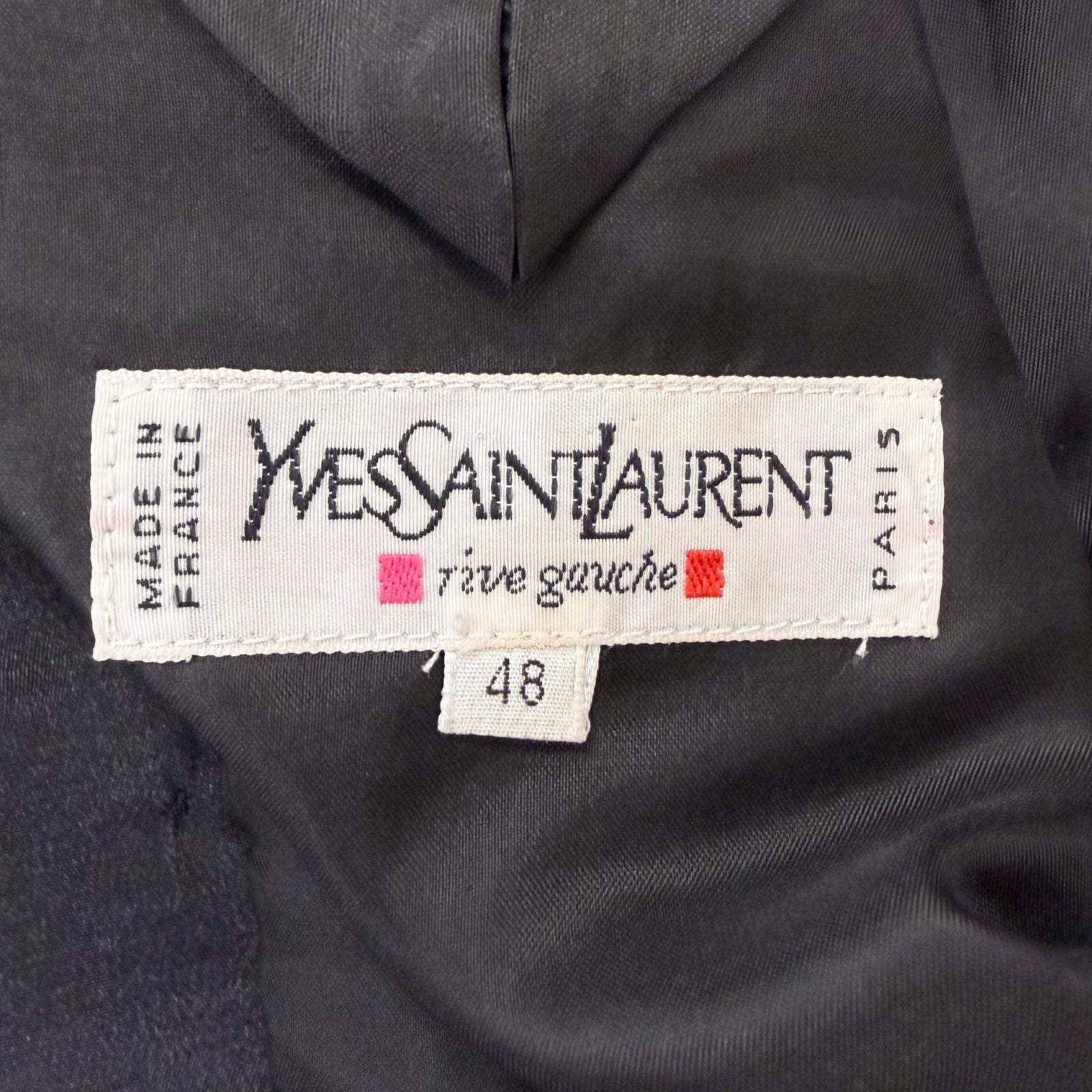 Saint Laurent Vintage Silk Blend First Era Rive Gauche Trench Coat Charcoal — view 7