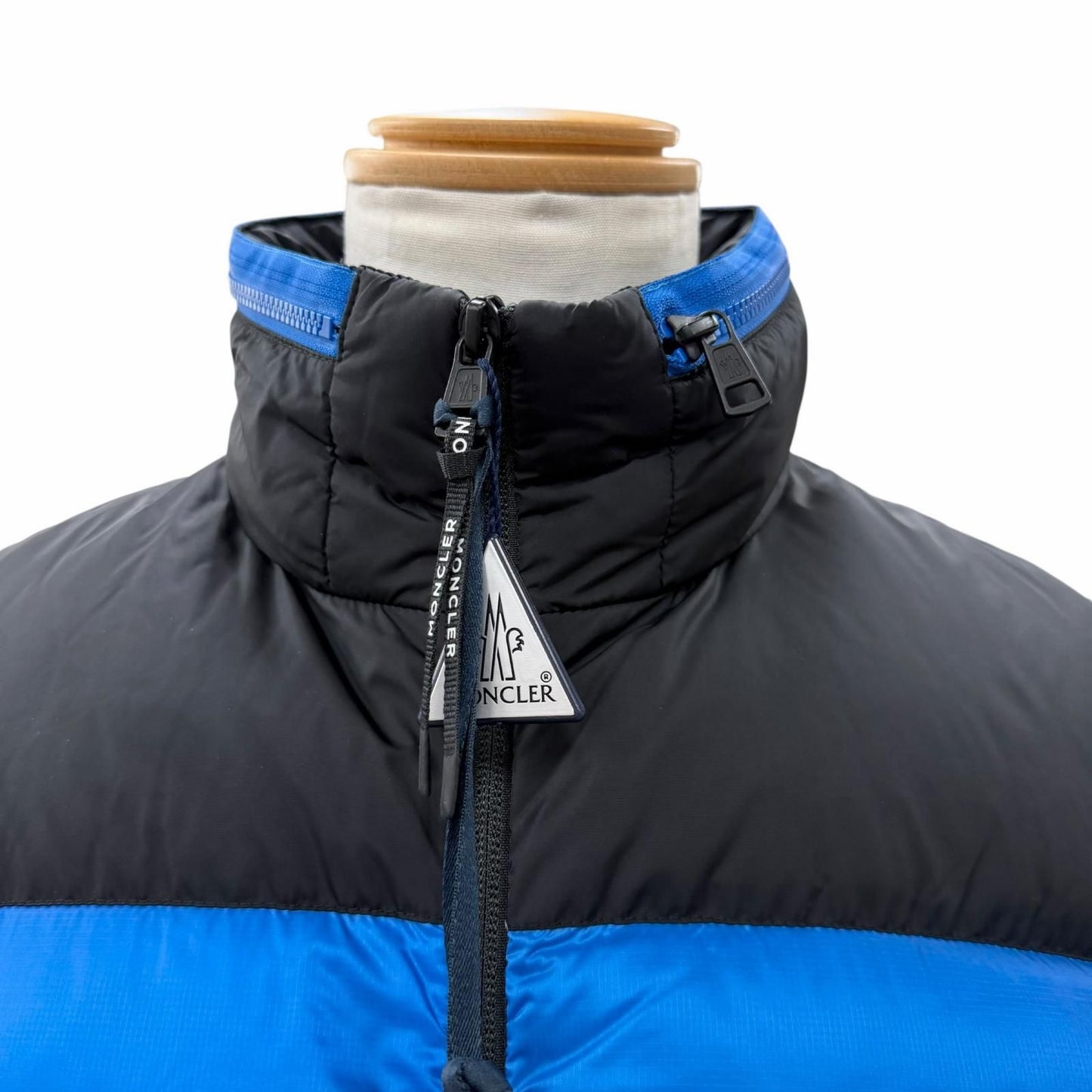 Moncler Peuplier Hooded Logo Patch Double Zip Up Jacket Blue Black 2 Items — view 2