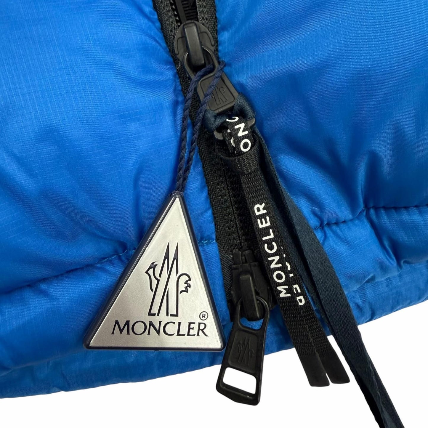 Moncler Peuplier Hooded Logo Patch Double Zip Up Jacket Blue Black 2 Items — view 9