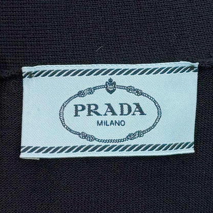 Prada 100% Virgin Wool Neck Long Sleeve Knit Cardigan Navy 36 — view 5
