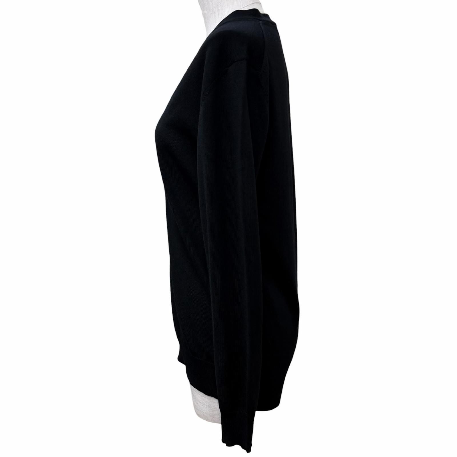 Prada 100% Virgin Wool Neck Long Sleeve Knit Cardigan Black 40 — view 2