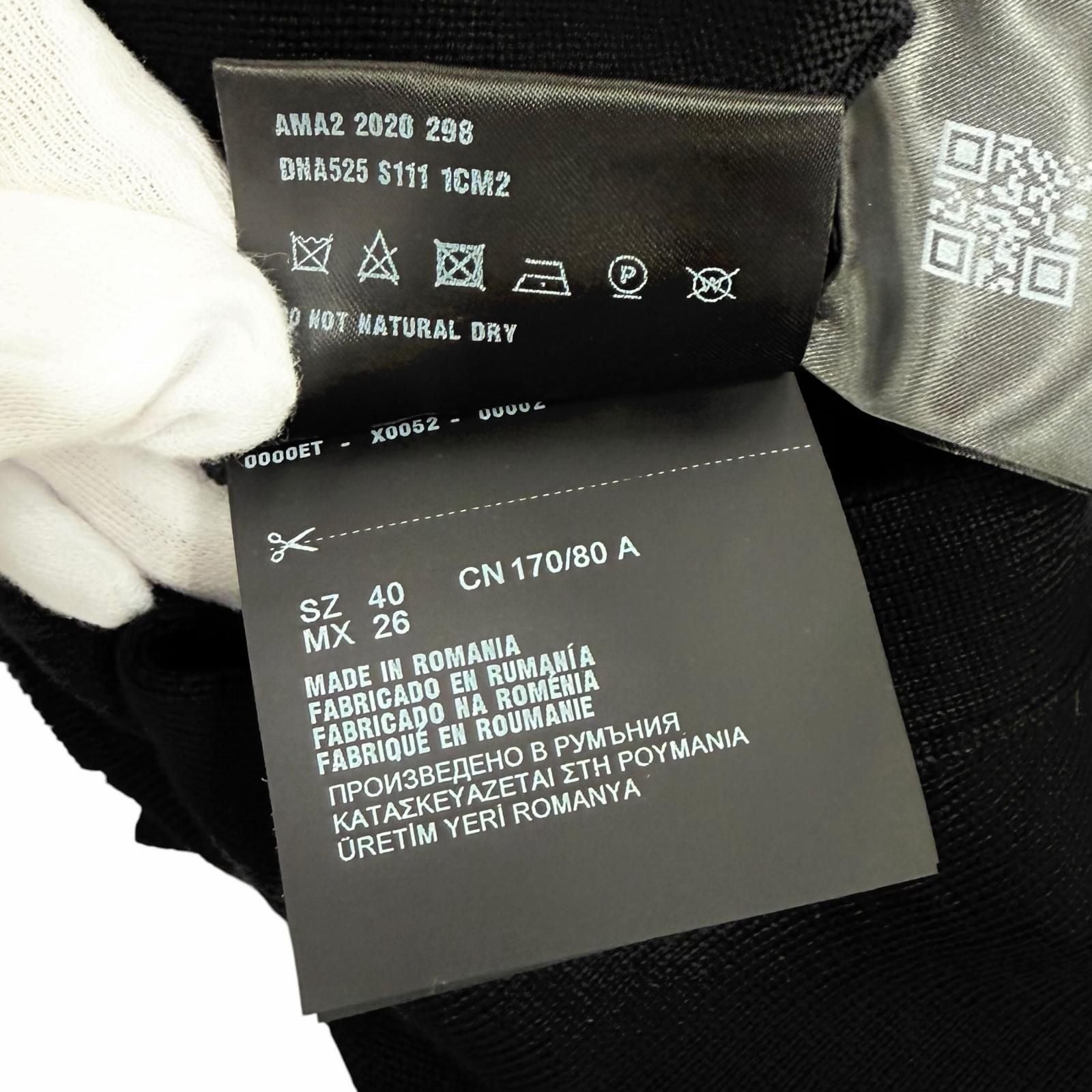 Prada 100% Virgin Wool Neck Long Sleeve Knit Cardigan Black 40 — view 7