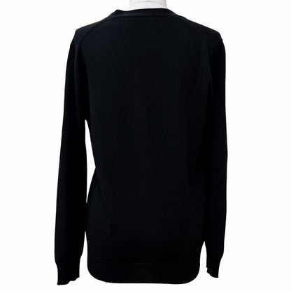 Prada 100% Virgin Wool Neck Long Sleeve Knit Cardigan Black 40 — view 3