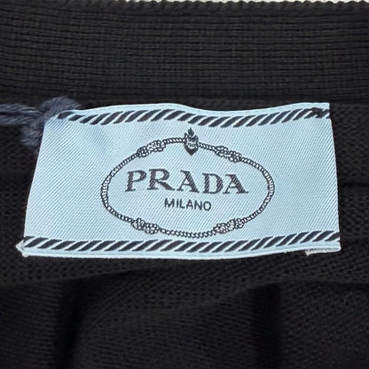 Prada 100% Virgin Wool Neck Long Sleeve Knit Cardigan Black 40 — view 5