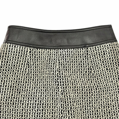 Louis Vuitton Wool Polyester Trim Lining Monogram Skirt Black White 36 — view 6