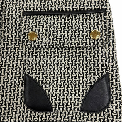 Louis Vuitton Wool Polyester Trim Lining Monogram Skirt Black White 36 — view 7