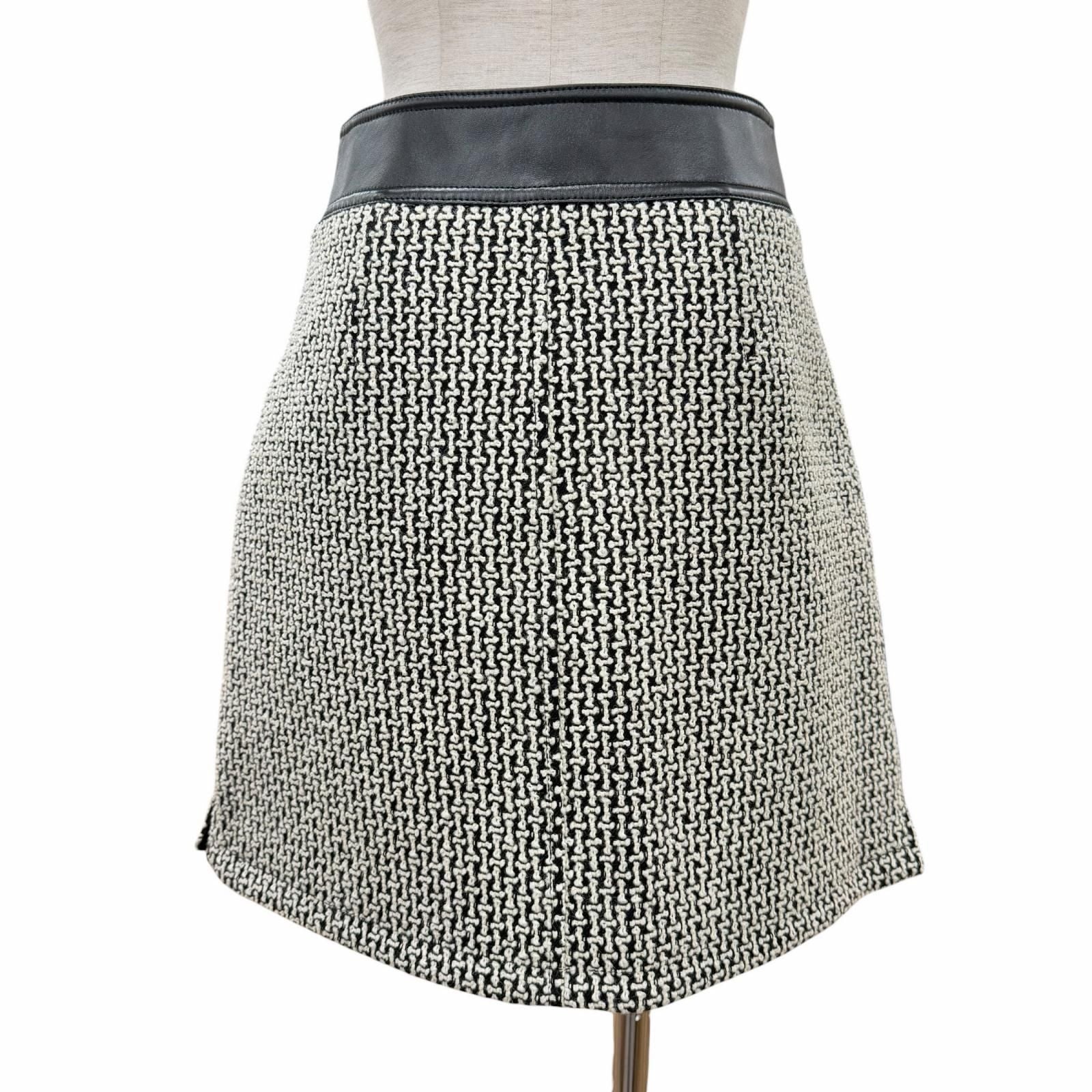 Louis Vuitton Wool Polyester Trim Lining Monogram Skirt Black White 36 — view 3