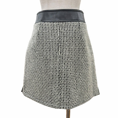Louis Vuitton Wool Polyester Trim Lining Monogram Skirt Black White 36 — view 3