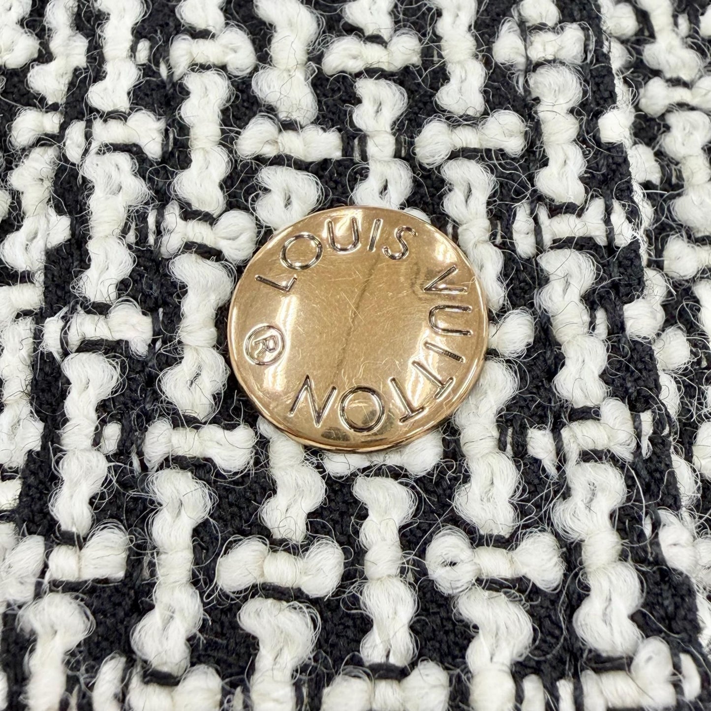Louis Vuitton Wool Polyester Trim Lining Monogram Skirt Black White 36 — view 8
