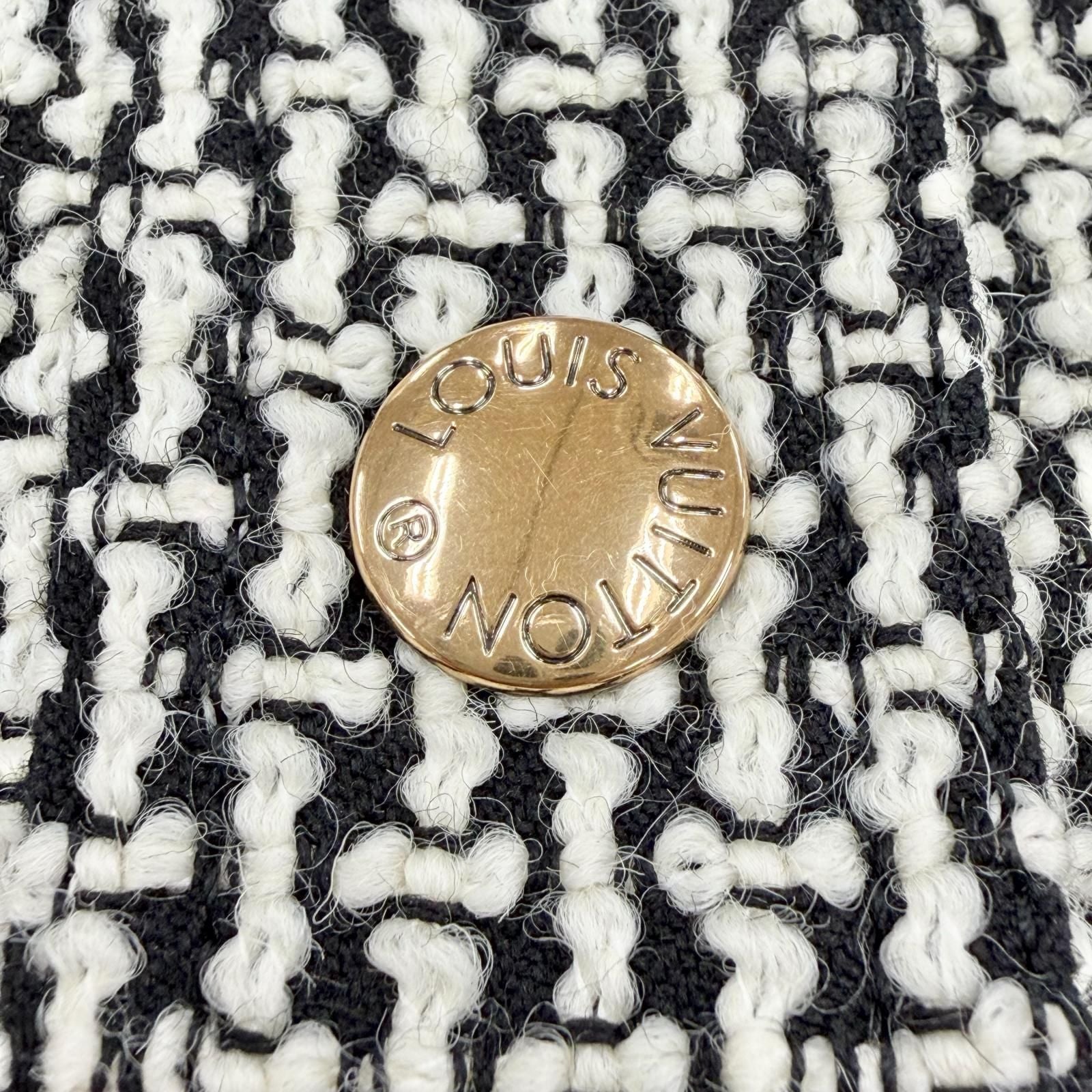 Louis Vuitton Wool Polyester Trim Lining Monogram Skirt Black White 36 — view 8