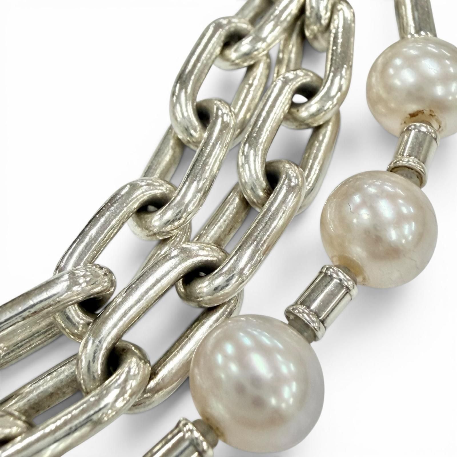 Tiffany & Co Pearl Lock Necklace Bracelet 2-Way Silver — view 3