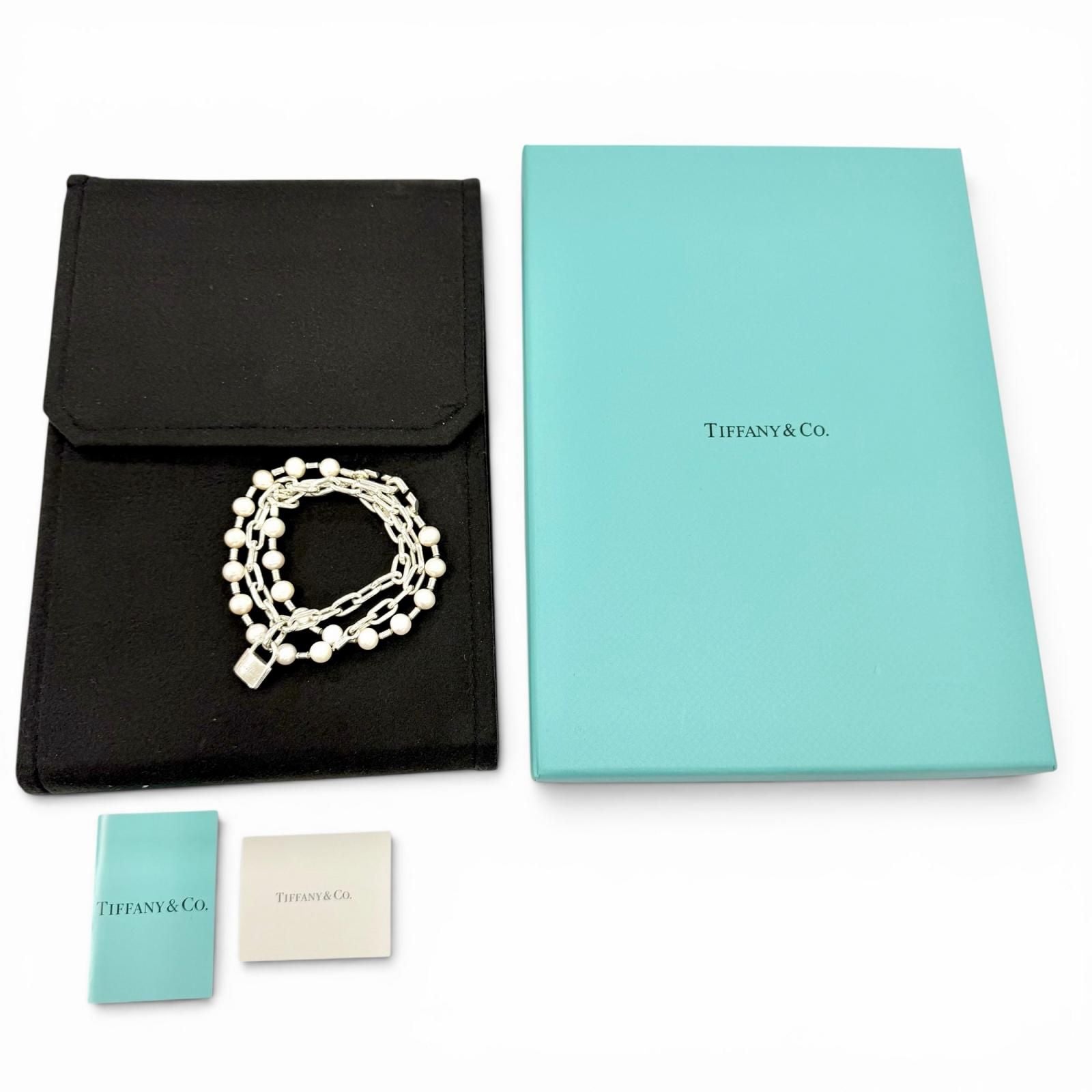 Tiffany & Co Pearl Lock Necklace Bracelet 2-Way Silver — view 2
