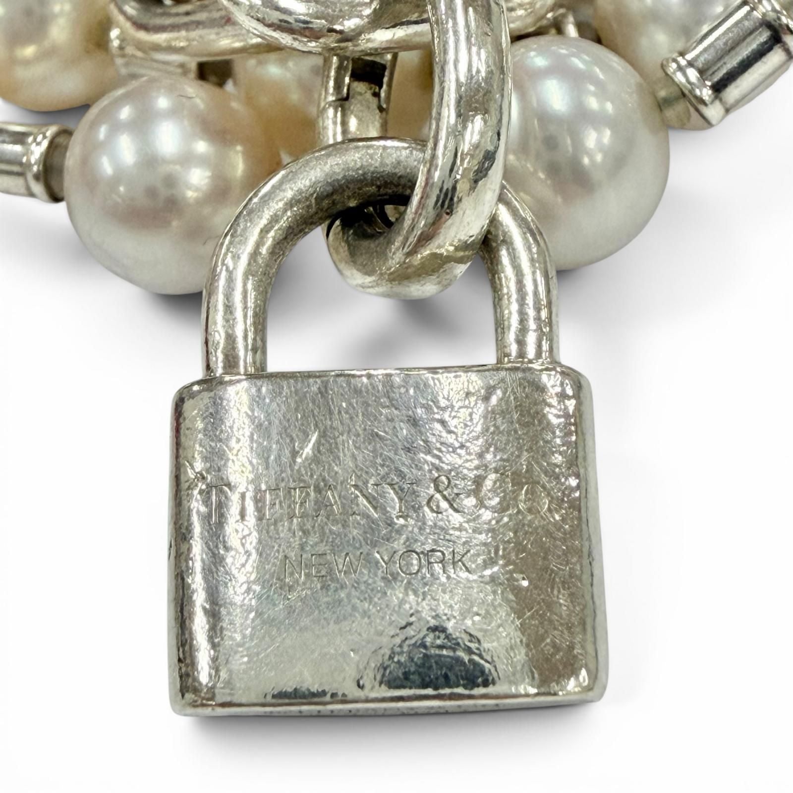Tiffany & Co Pearl Lock Necklace Bracelet 2-Way Silver — view 4