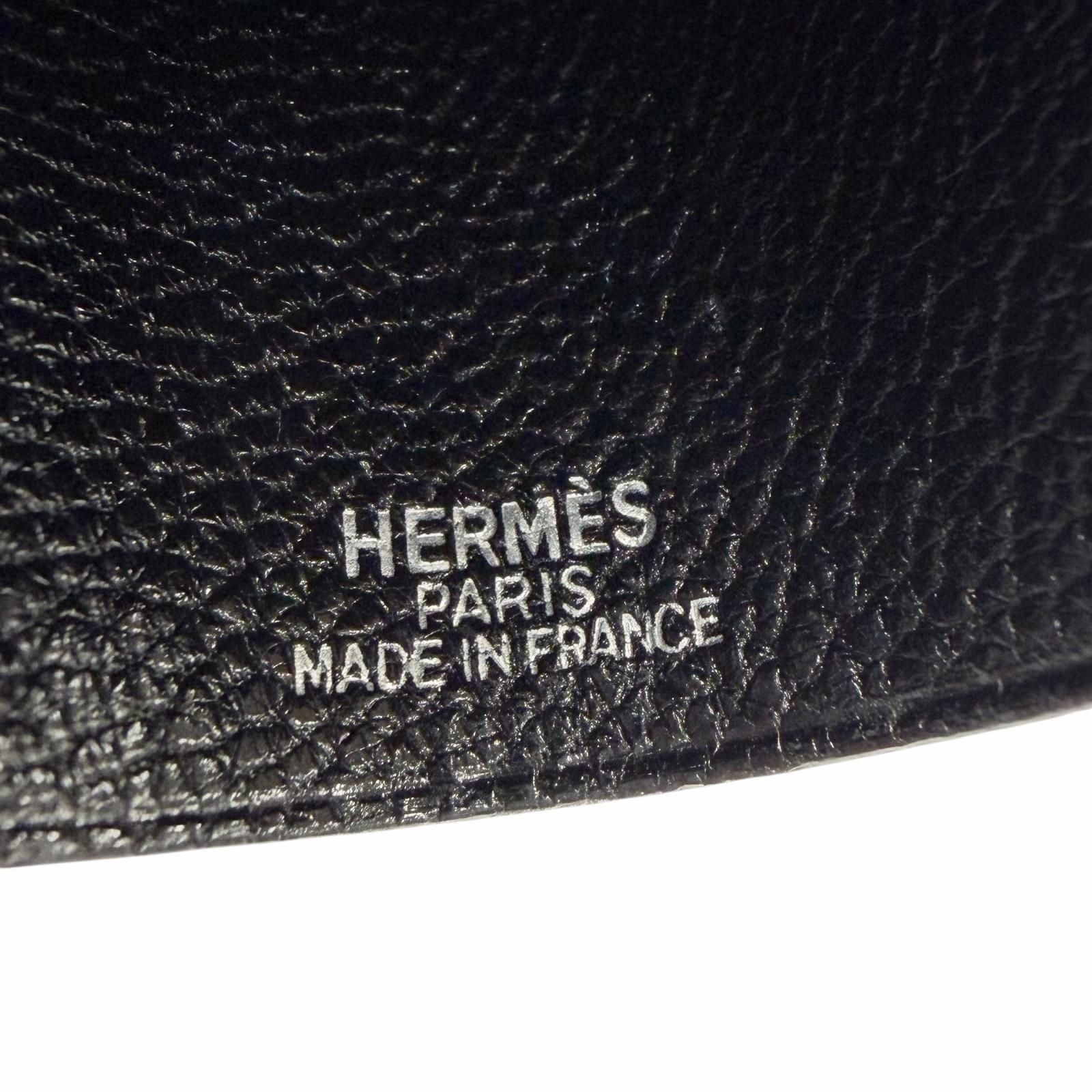 Hermes Vintage Leather Silver Martin Margiela Era Clochette Necklace Black — view 6