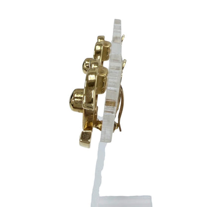Chanel Vintage CC Logo Turnlock Earrings Gold — view 3