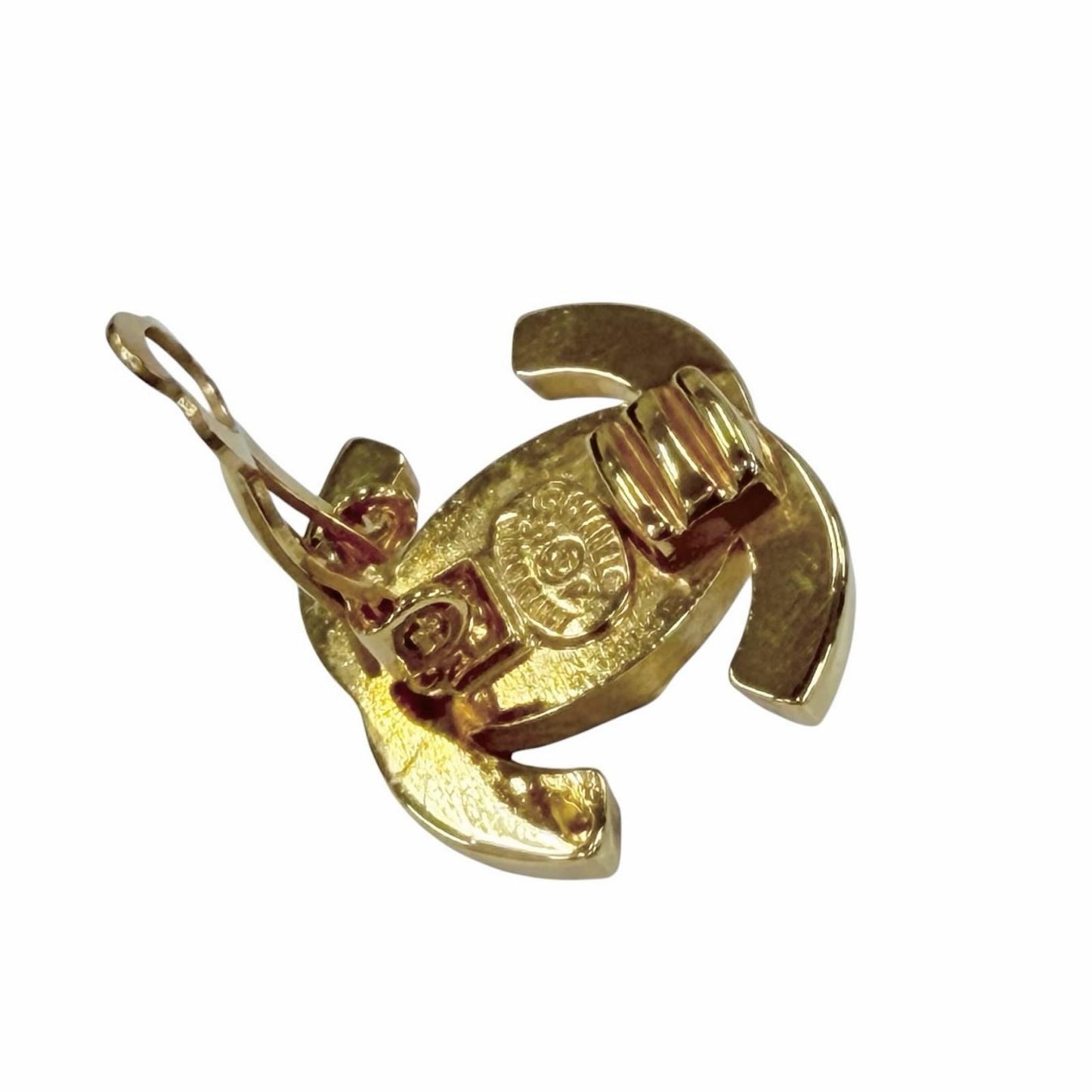 Chanel Vintage CC Logo Turnlock Earrings Gold — view 6