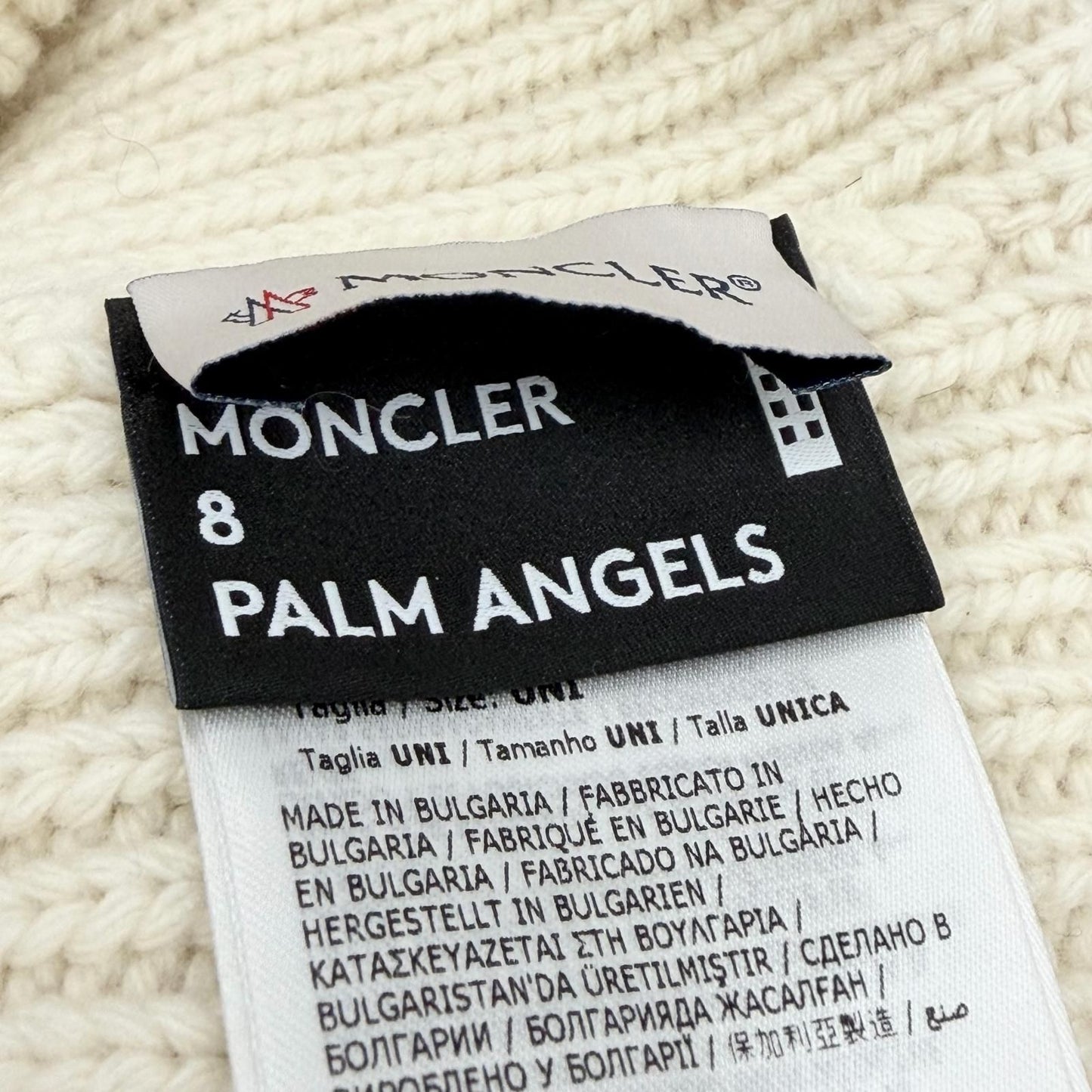 Bvlgari Moncler Genius 8 Palm Angels 8 Wool Hat with Patch Knit Cap Ivory — view 9