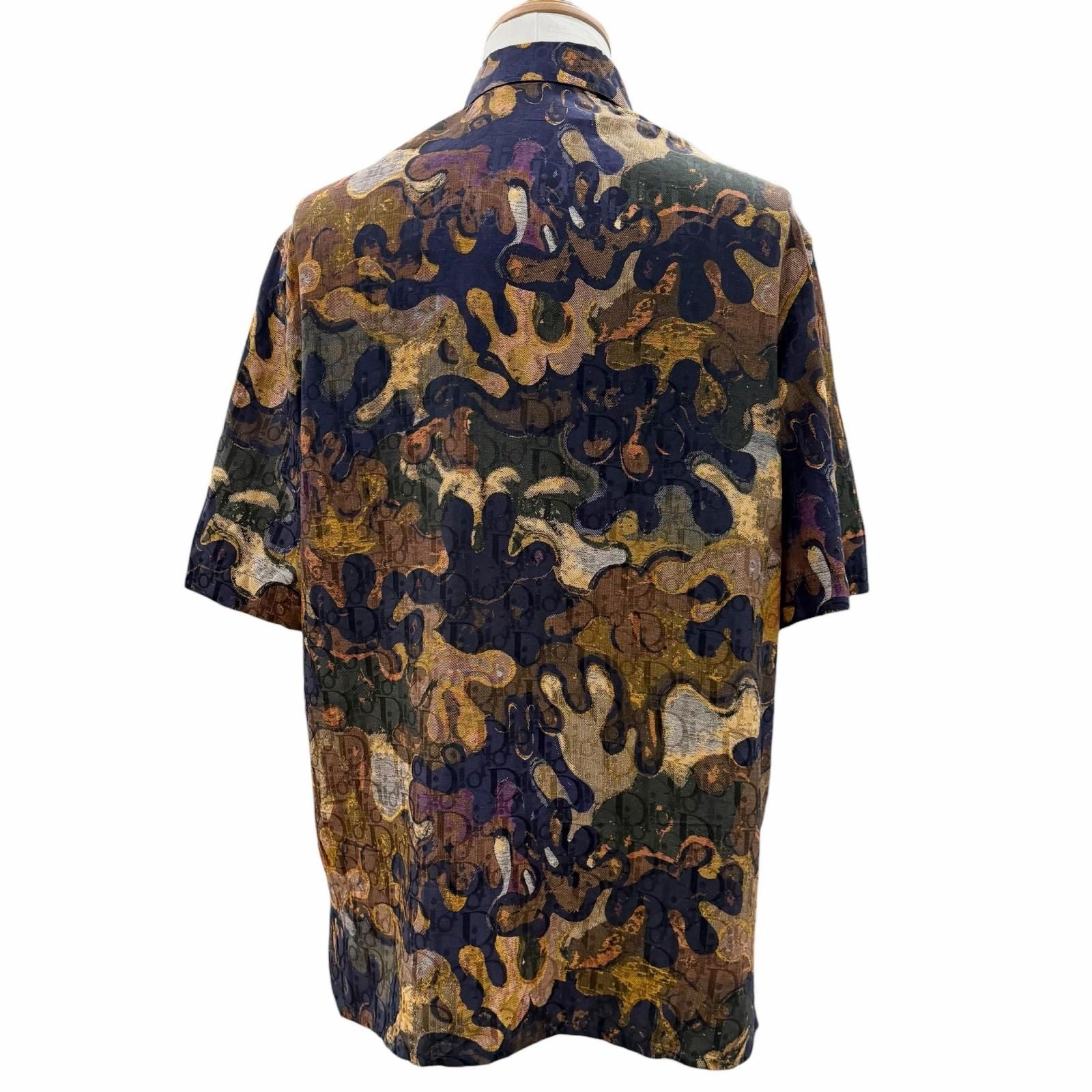 Dior Peter Doig Homme Silk Cotton Oblique Camouflage Tailored Short Sleeve — view 4