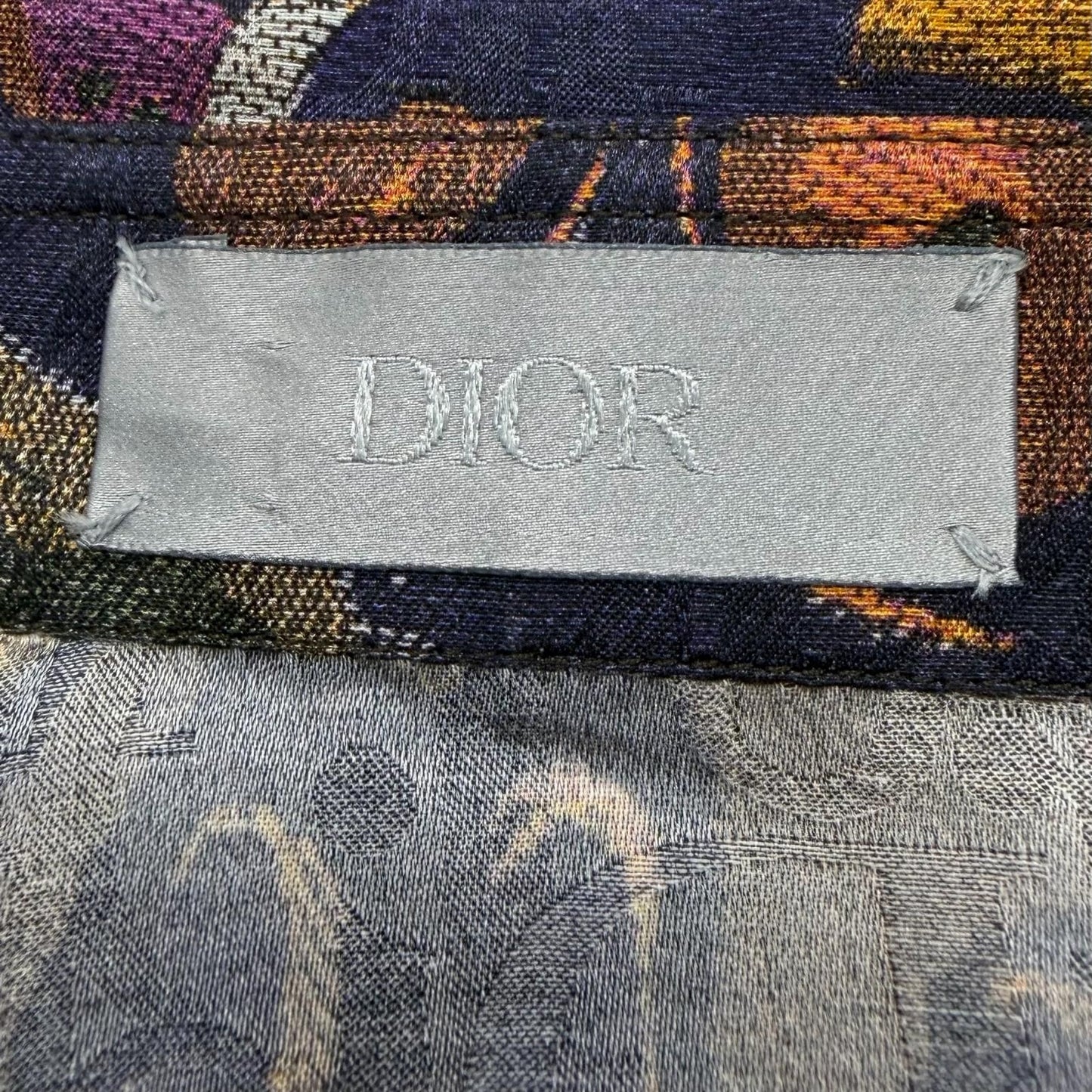 Dior Peter Doig Homme Silk Cotton Oblique Camouflage Tailored Short Sleeve — view 6