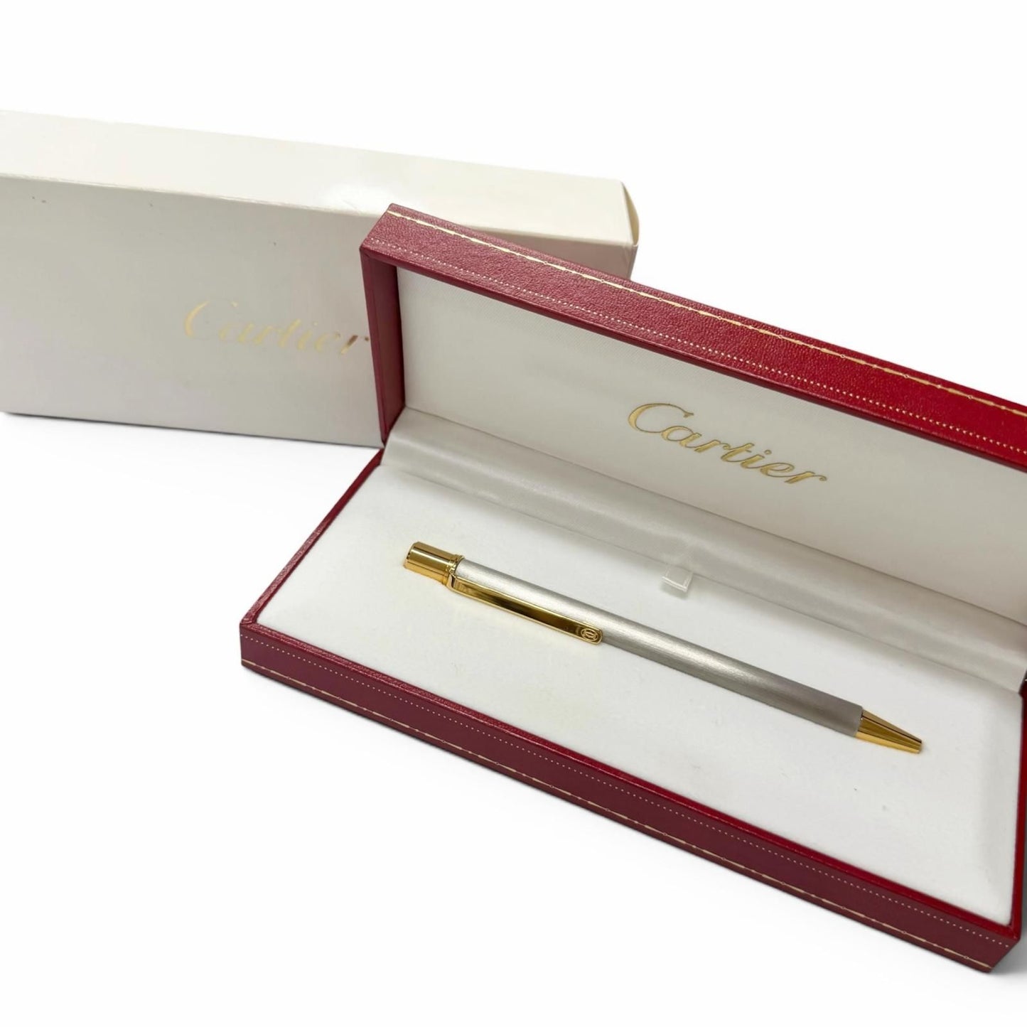 Cartier Must de Cartier Hair Line Ballpoint Pen Silver Gold Handwriting — view 2
