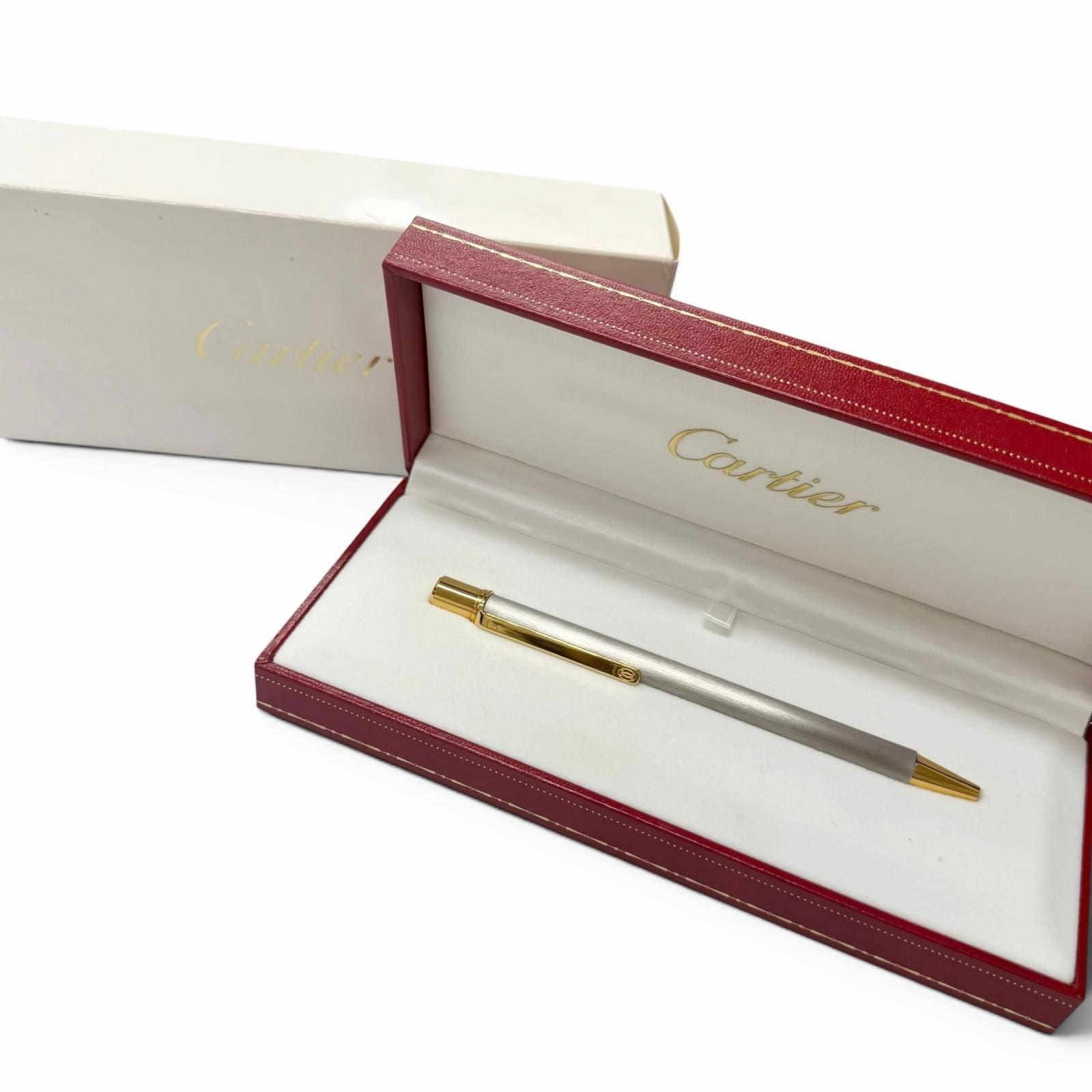 Cartier Must de Cartier Hair Line Ballpoint Pen Silver Gold Handwriting — view 2