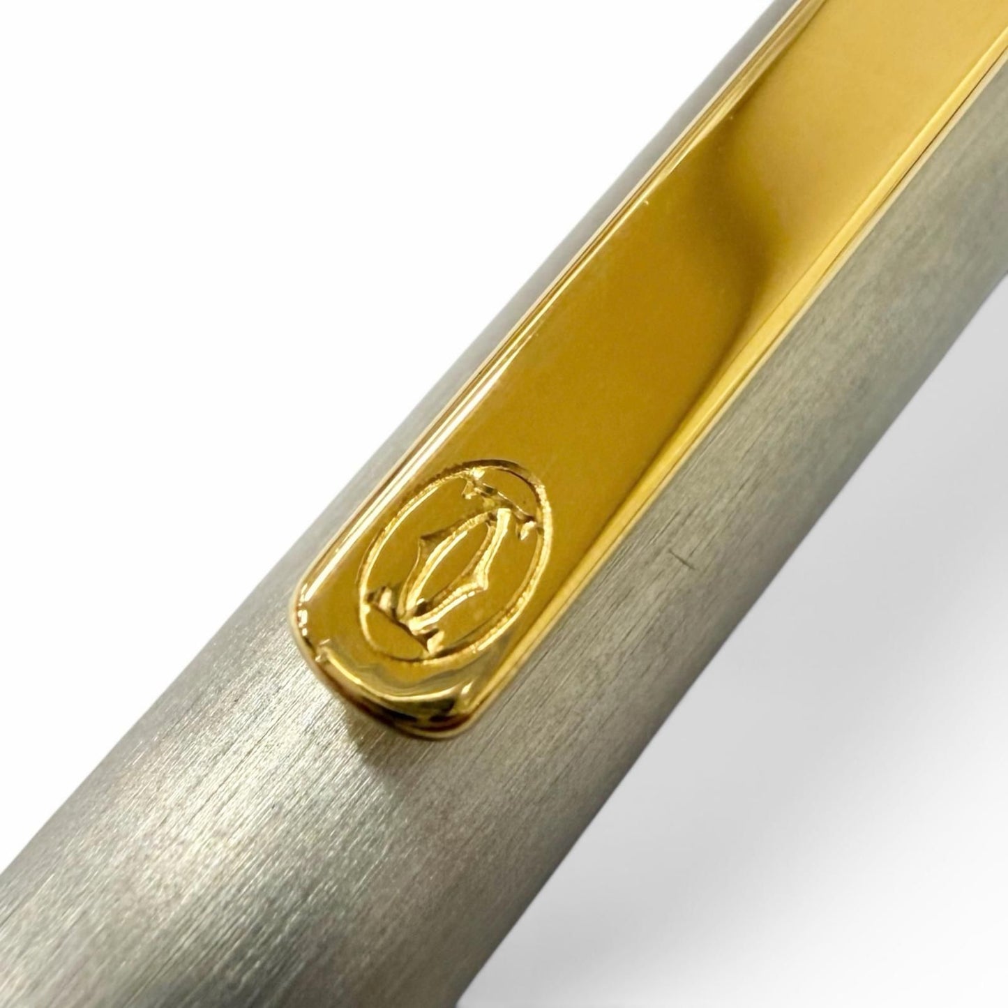Cartier Must de Cartier Hair Line Ballpoint Pen Silver Gold Handwriting — view 6