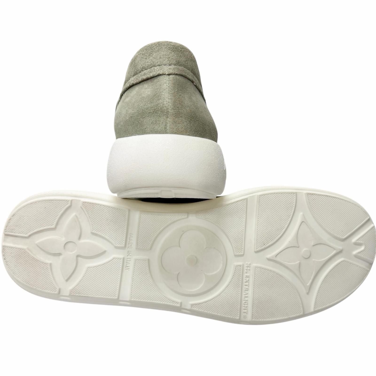 Louis Vuitton Pacific Line Suede Leather LV Logo Slip on Sneakers Gray 7.5 — view 5