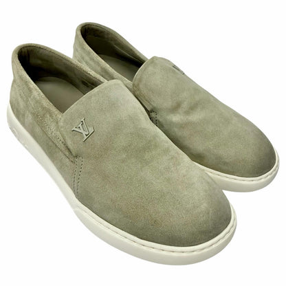 Louis Vuitton Pacific Line Suede Leather LV Logo Slip on Sneakers Gray 7.5 — view 3
