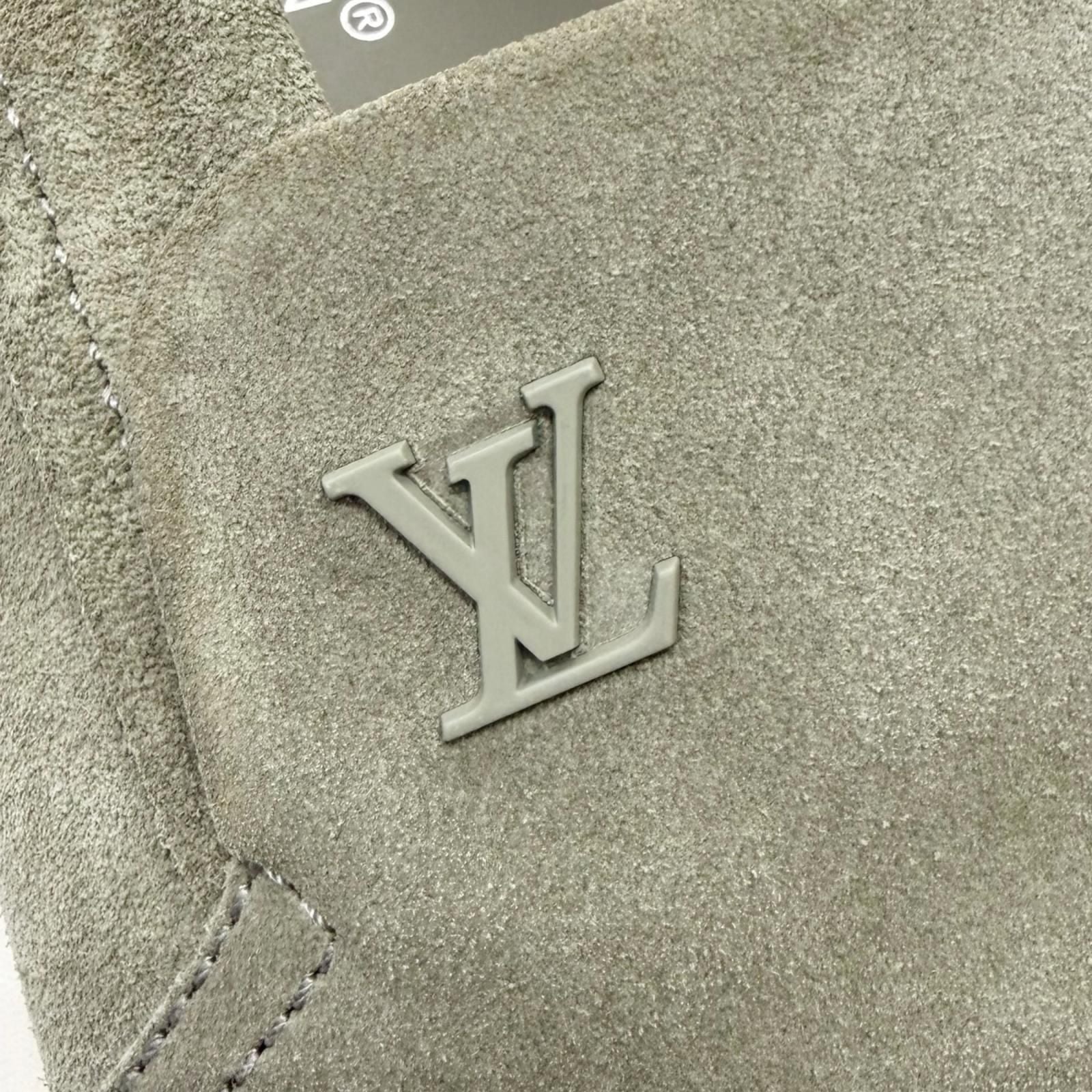 Louis Vuitton Pacific Line Suede Leather LV Logo Slip on Sneakers Gray 7.5 — view 7