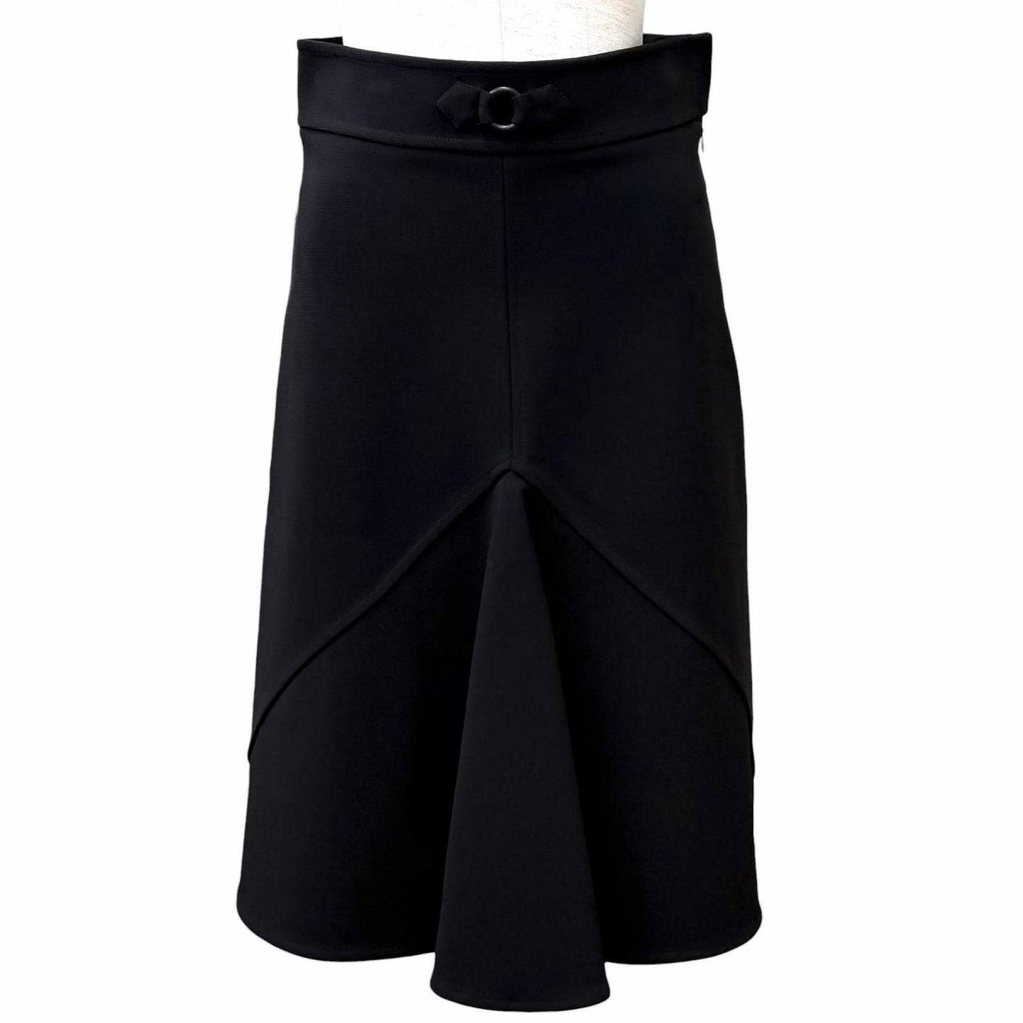 Hermes Jupe Trapeze with Knee Length Flareskirt Black 36 Dress