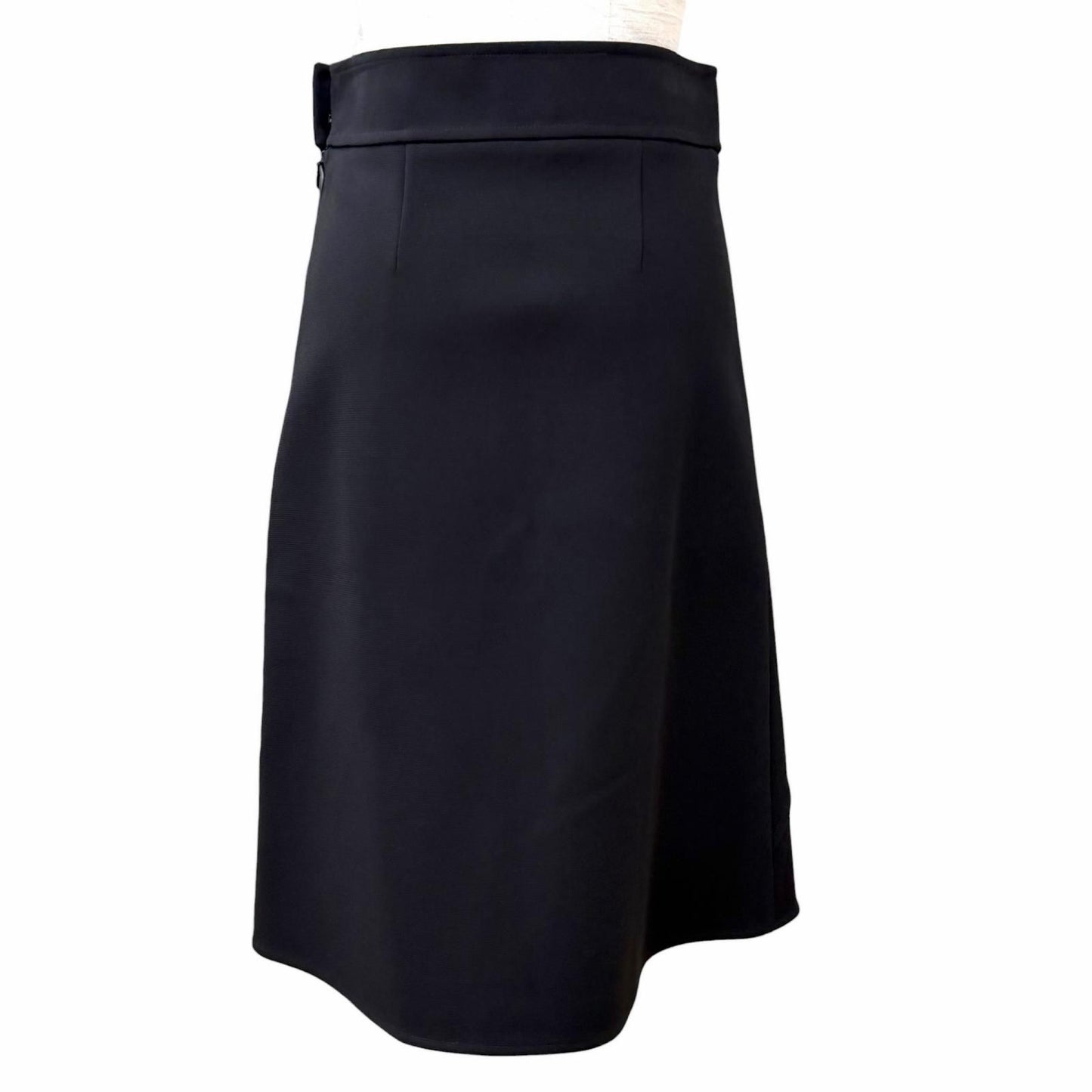 Hermes Jupe Trapeze with Knee Length Flareskirt Black 36 Dress — view 4