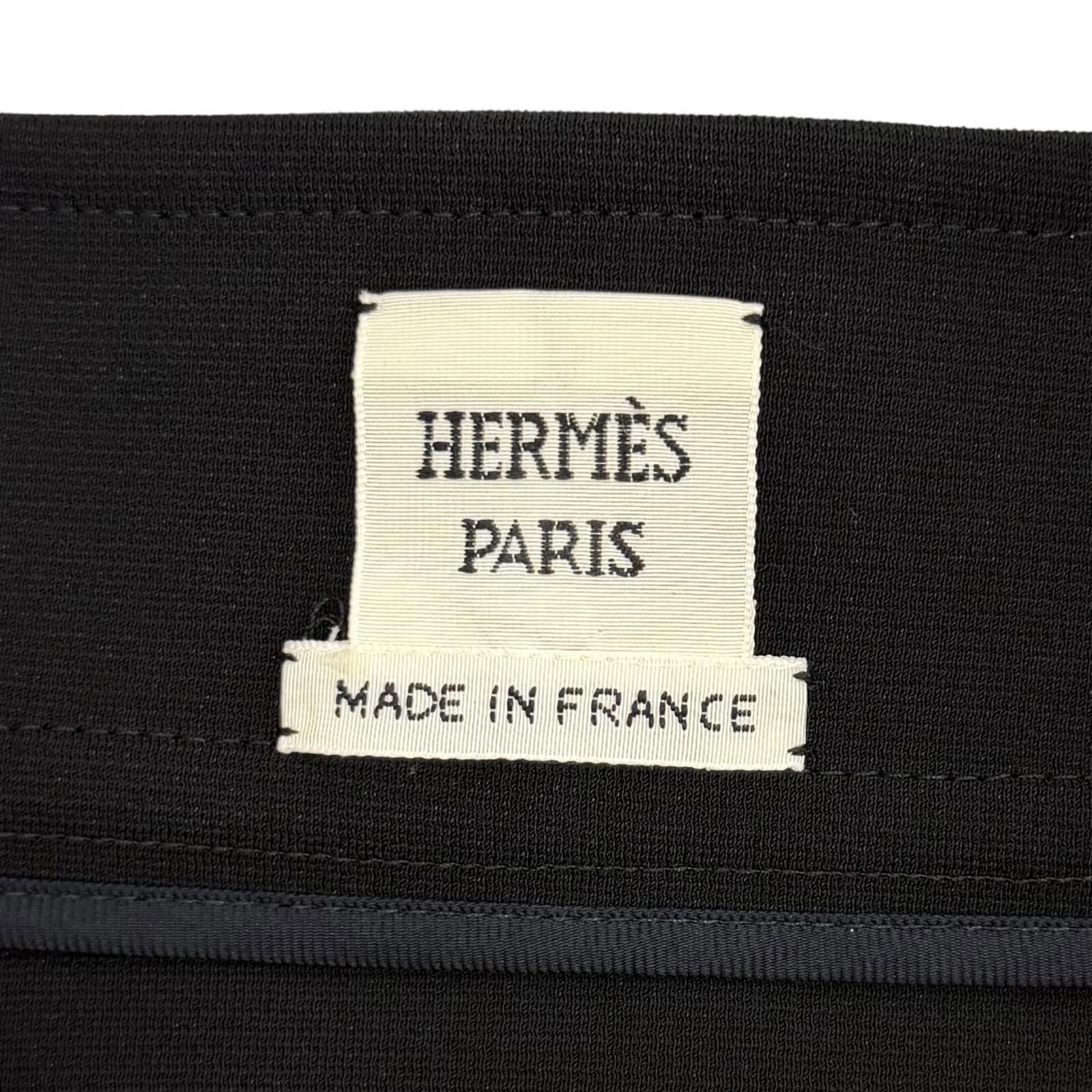 Hermes Jupe Trapeze with Knee Length Flareskirt Black 36 Dress — view 7