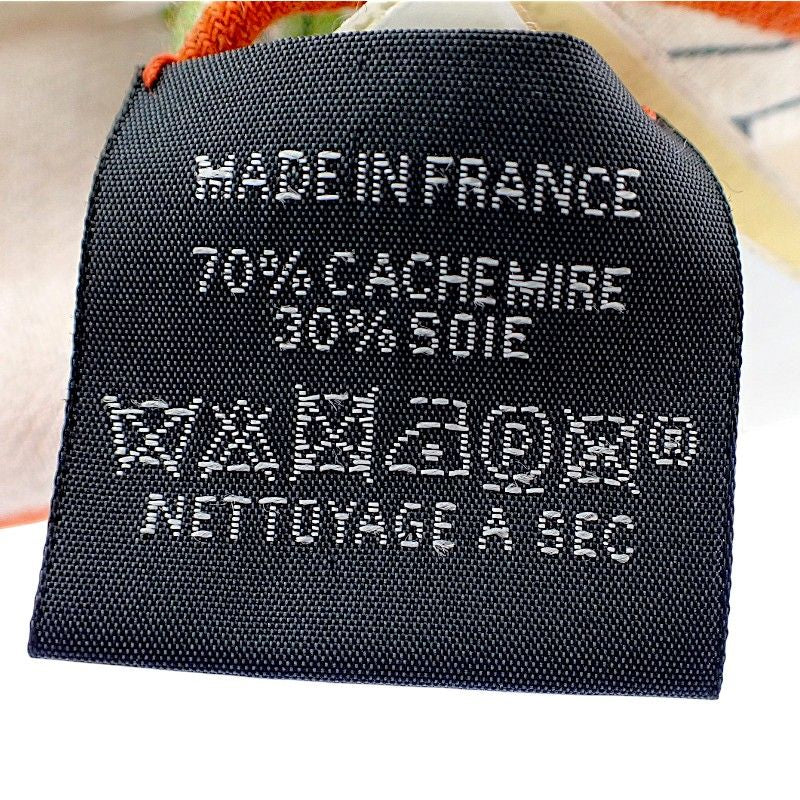 Hermes Rectangle Colliers de Chiens Imprimeur Fou 02 Scarf Silk Cashmere Ivory — view 8