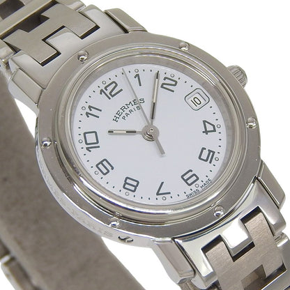 Hermes Clipper Stainless Steel Silver Kuo Analog Display Blue Dial Watch — view 3