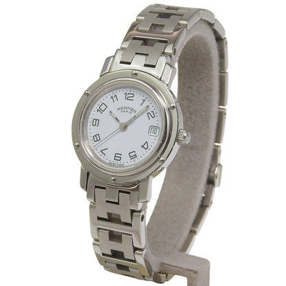 Hermes Clipper Stainless Steel Silver Kuo Analog Display Blue Dial Watch — view 2