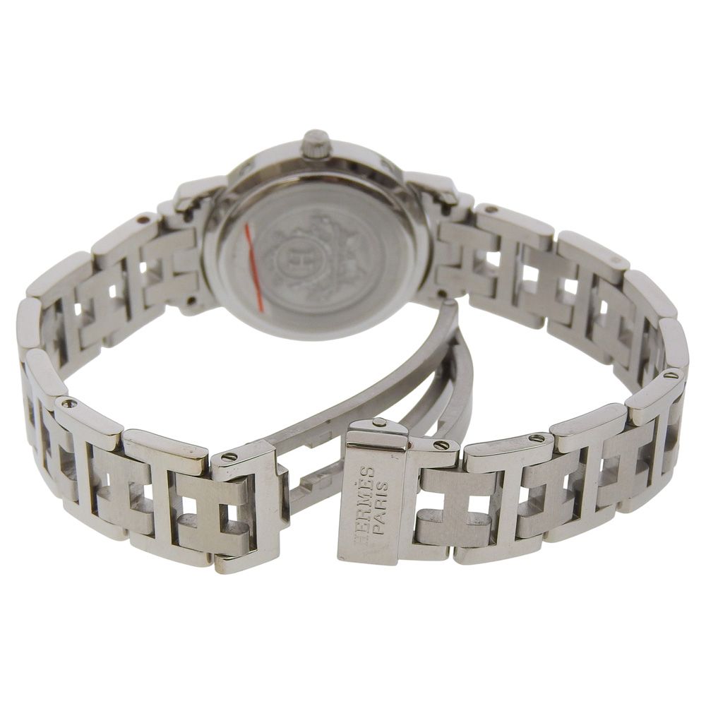 Hermes Clipper Stainless Steel Silver Kuo Analog Display Blue Dial Watch — view 5