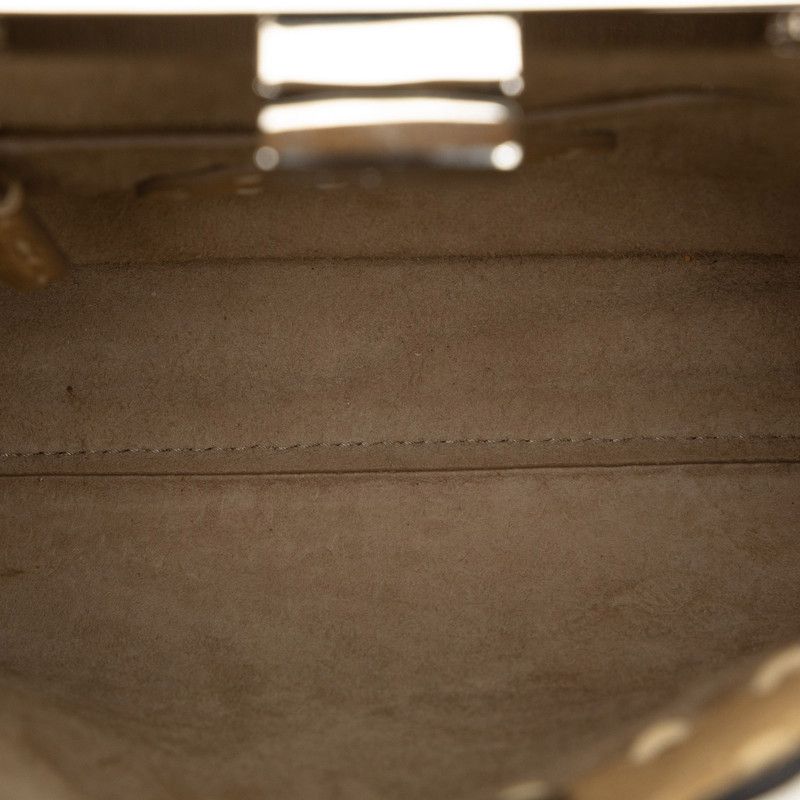 Fendi Selleria Peekaboo Mini 2-Way Shoulder Bag Beige Leather — view 6