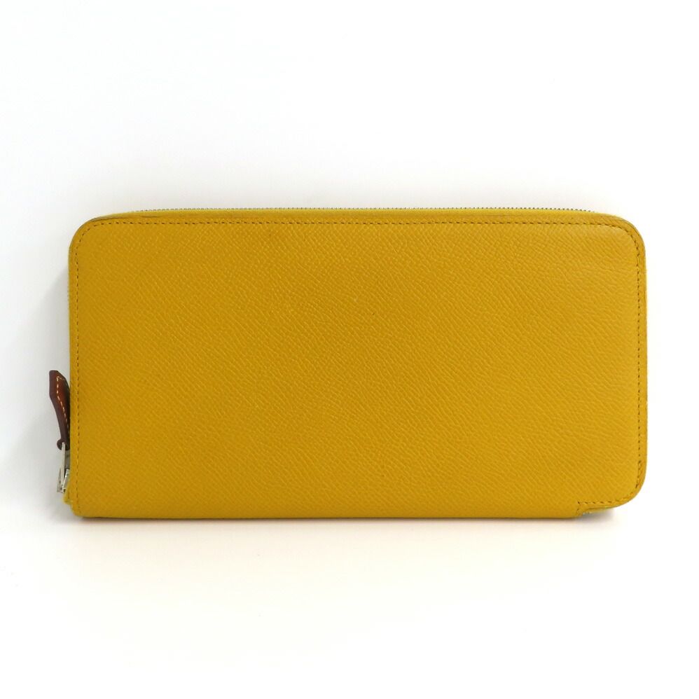 Hermes Azap Long Silk in Joan Ambre Epsom Yellow Zip Around Wallet — view 2