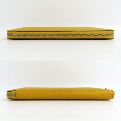 Hermes Azap Long Silk in Joan Ambre Epsom Yellow Zip Around Wallet — view 3