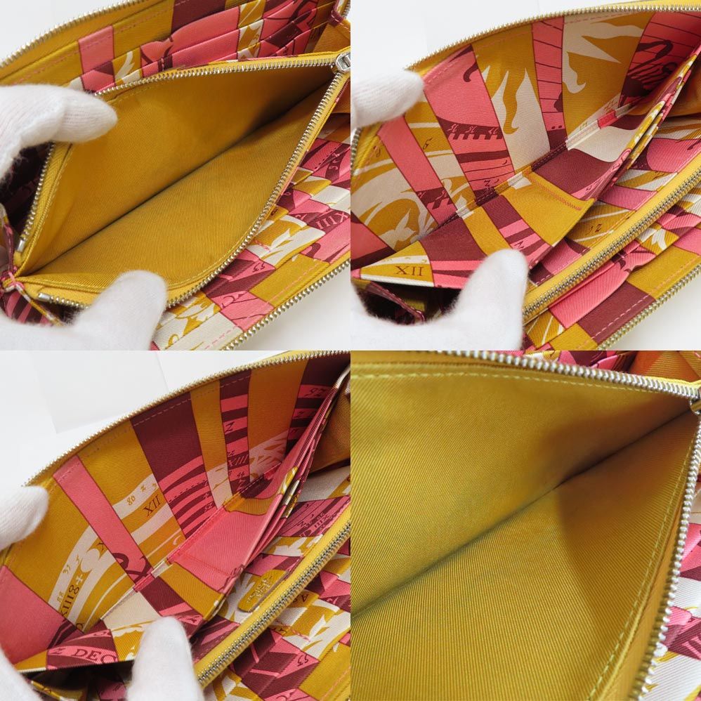 Hermes Azap Long Silk in Joan Ambre Epsom Yellow Zip Around Wallet — view 6