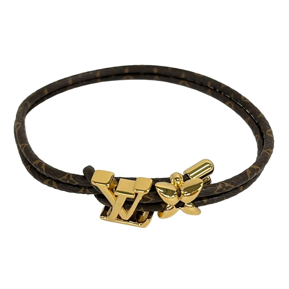 Louis Vuitton Bracelet LV Blue Monogram Canvas Gold