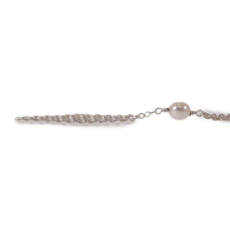 Tiffany & Co Mesh Tassel Pendant 925 Sterling Silver Fresh Pearl — view 4