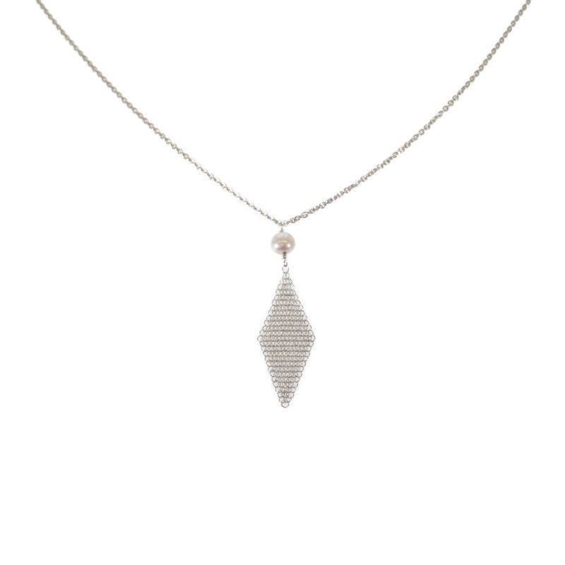 Tiffany & Co Mesh Tassel Pendant 925 Sterling Silver Fresh Pearl — view 2