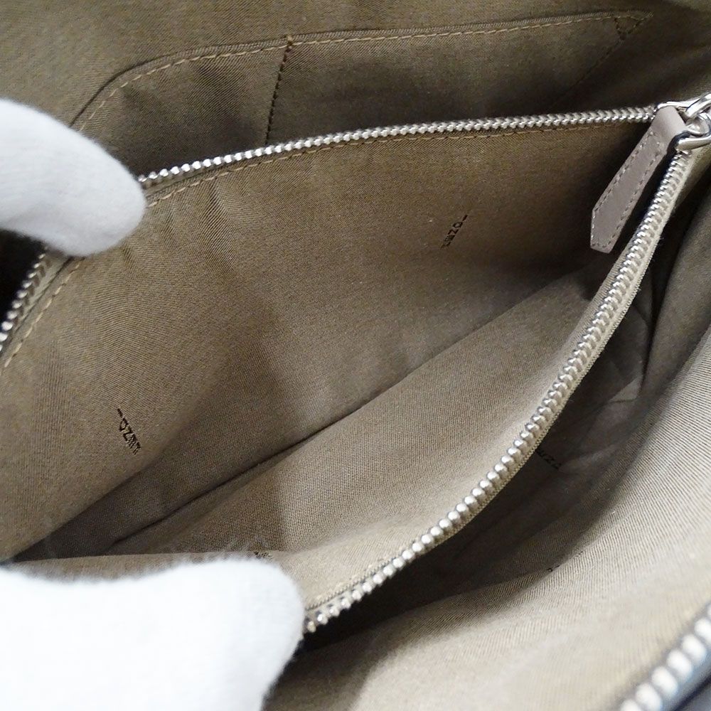 Fendi 2-Way Shoulder Bag Leather Visible Gray Ju Handheld Crossbody Fabric — view 8
